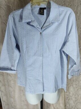 Sun Moda Light Blue Women's Button-Front Collared Top